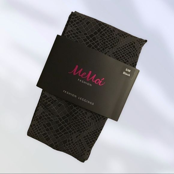 MEMOI Leggings Snake Print Black Size S/M - Picture 1 of 4